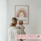 Regenbogen Boho Poster Personalisiert mit oder ohne Namen für Kinderzimmer. Namensposter - Geschenkidee. Geschenk Baby - Wanddeko - Rosa Rot  kleinebuchstaben   