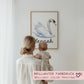 Poster Schwan A2 A3 A4 Wunschname Kinderposter Poster Kinderzimmer Poster Baby Geschenk Mädchen Geschenk Junge Poster Kinder Tierposter  kleinebuchstaben   