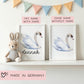 Poster Schwan A2 A3 A4 Wunschname Kinderposter Poster Kinderzimmer Poster Baby Geschenk Mädchen Geschenk Junge Poster Kinder Tierposter  kleinebuchstaben   