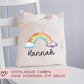 Stofftasche Regenbogen mit Namen Baumwolltasche Tasche - Personalisiert Beutel Kindertasche -Wunschname - Wechselwäsche - Jutebeutel - KIGA  kleinebuchstaben   