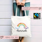 Stofftasche Regenbogen mit Namen Baumwolltasche Tasche - Personalisiert Beutel Kindertasche -Wunschname - Wechselwäsche - Jutebeutel - KIGA  kleinebuchstaben   