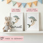 Delfin DIN A4 Poster mit Namen - Personalisiert mit od. ohne Namen für Kinderzimmer -Namensposter - Geschenkidee. Geschenk - Wanddeko Tiere  kleinebuchstaben   