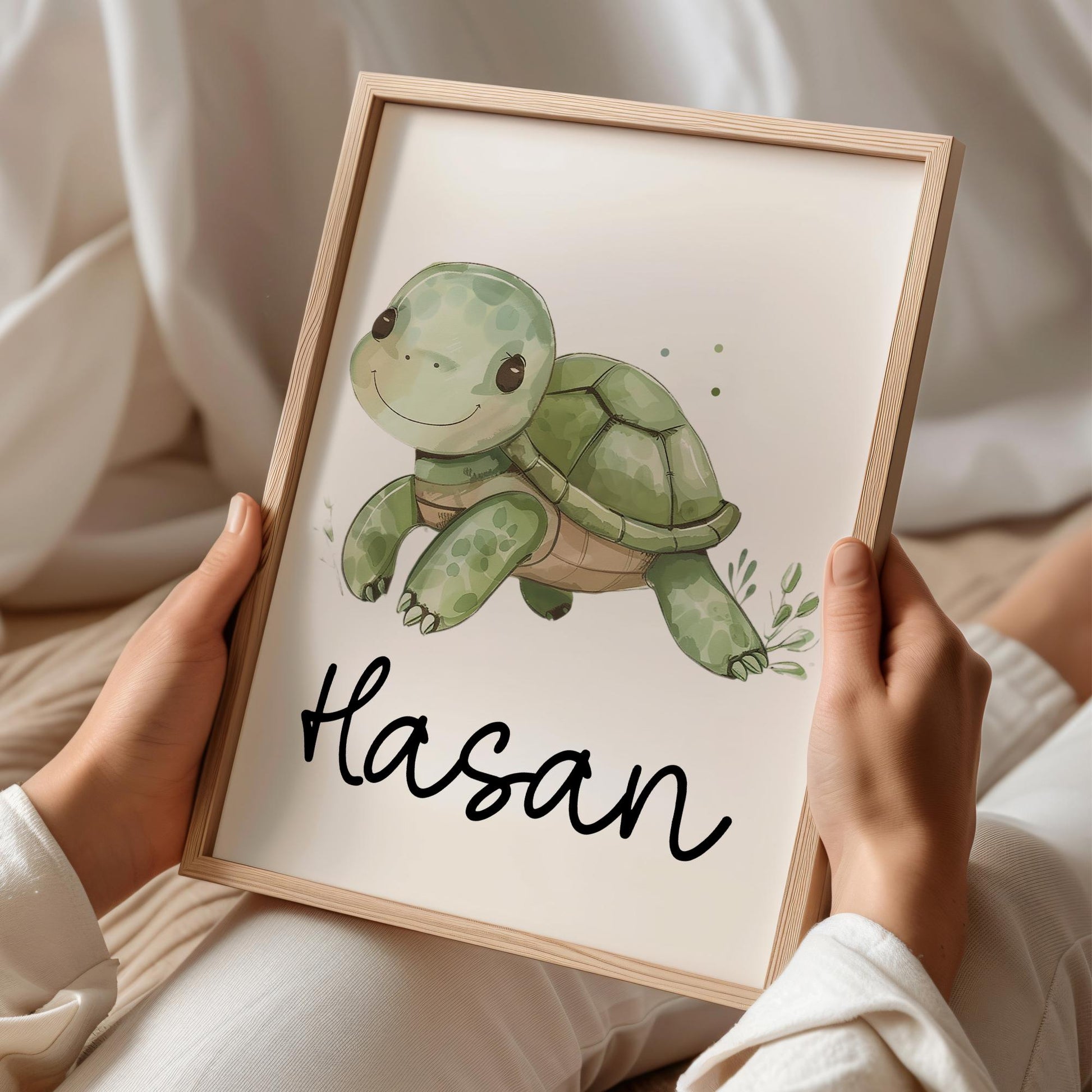 Poster Schildkröte A2 A3 A4 Wunschname Kinderposter Poster Kinderzimmer Poster Baby Geschenk Mädchen Geschenk Junge Poster Kinder Tierposter  kleinebuchstaben DIN A3 (29,7x42 cm) Schriftart 1 