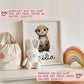 Poster Otter A2 A3 A4 Wunschname Kinderposter Poster Kinderzimmer Poster Baby Geschenk Mädchen Geschenk Junge Poster Kinder Tierposter  kleinebuchstaben   