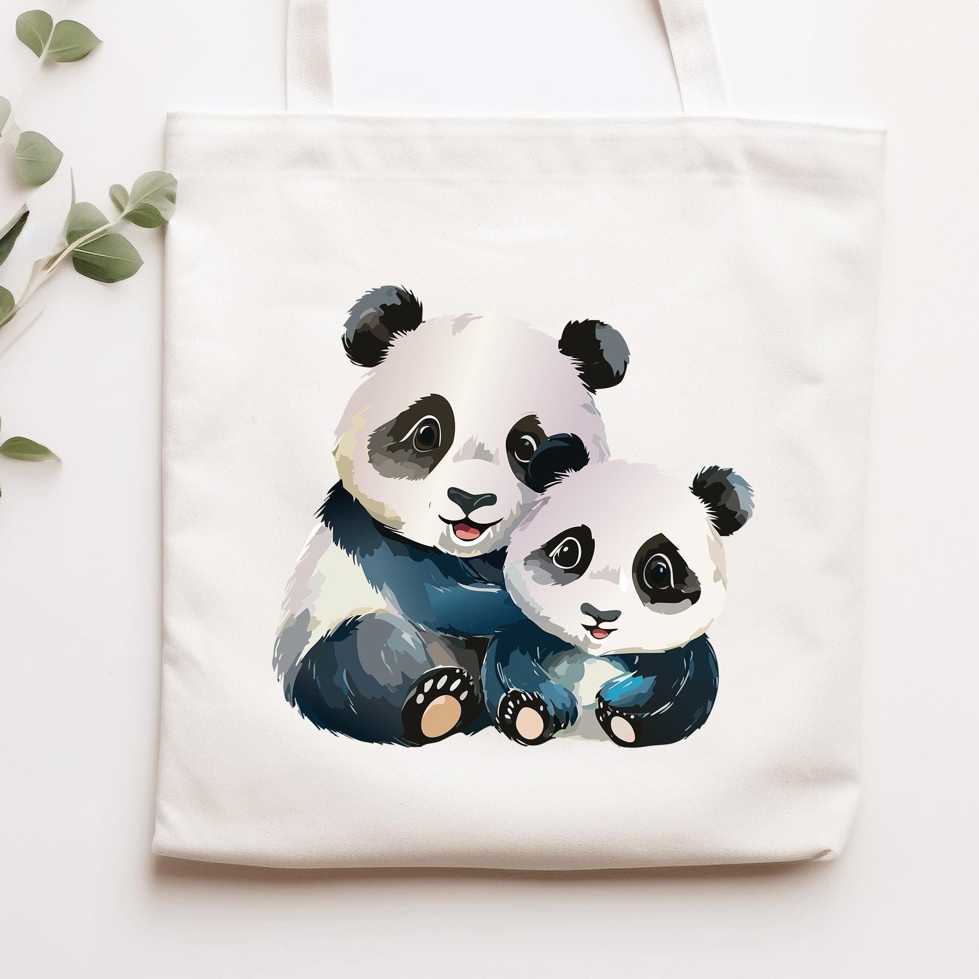 Stofftasche Pandabären Berlin Baby Zwillinge - Tasche & Name - Beutel - Wechselwäsche Jutebeutel - Kindergarten - Einkaufstasche  kleinebuchstaben   