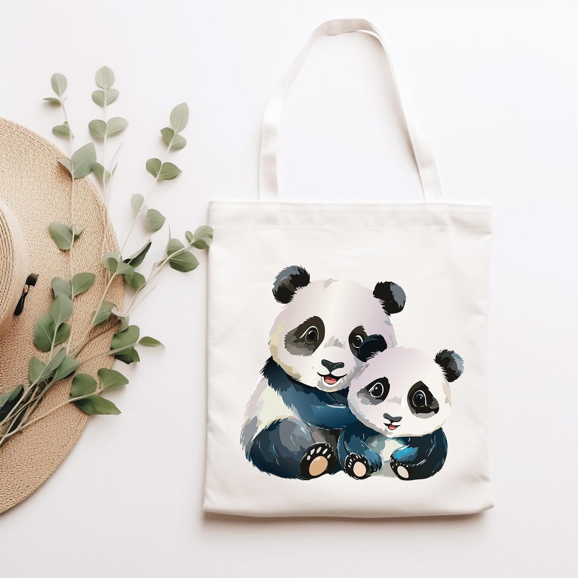 Stofftasche Pandabären Berlin Baby Zwillinge - Tasche & Name - Beutel - Wechselwäsche Jutebeutel - Kindergarten - Einkaufstasche  kleinebuchstaben Stofftasche  