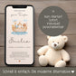 Digitale Einladung Taufe, Arche Noah, Einladung zum Versenden per WhatsApp, ecard Taufe personalisierbar, Taufeinladung, Canva Vorlage, Einladungskarte kleinebuchstaben