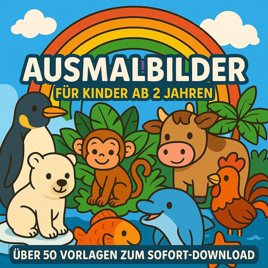 50+ Ausmalbilder für Kinder ab 2 Jahren – Tiere zum Ausdrucken & Ausmalen (PDF Download) Kinder Ausmalbuch, Tierfärbung, Druckbare färbung kleinebuchstaben