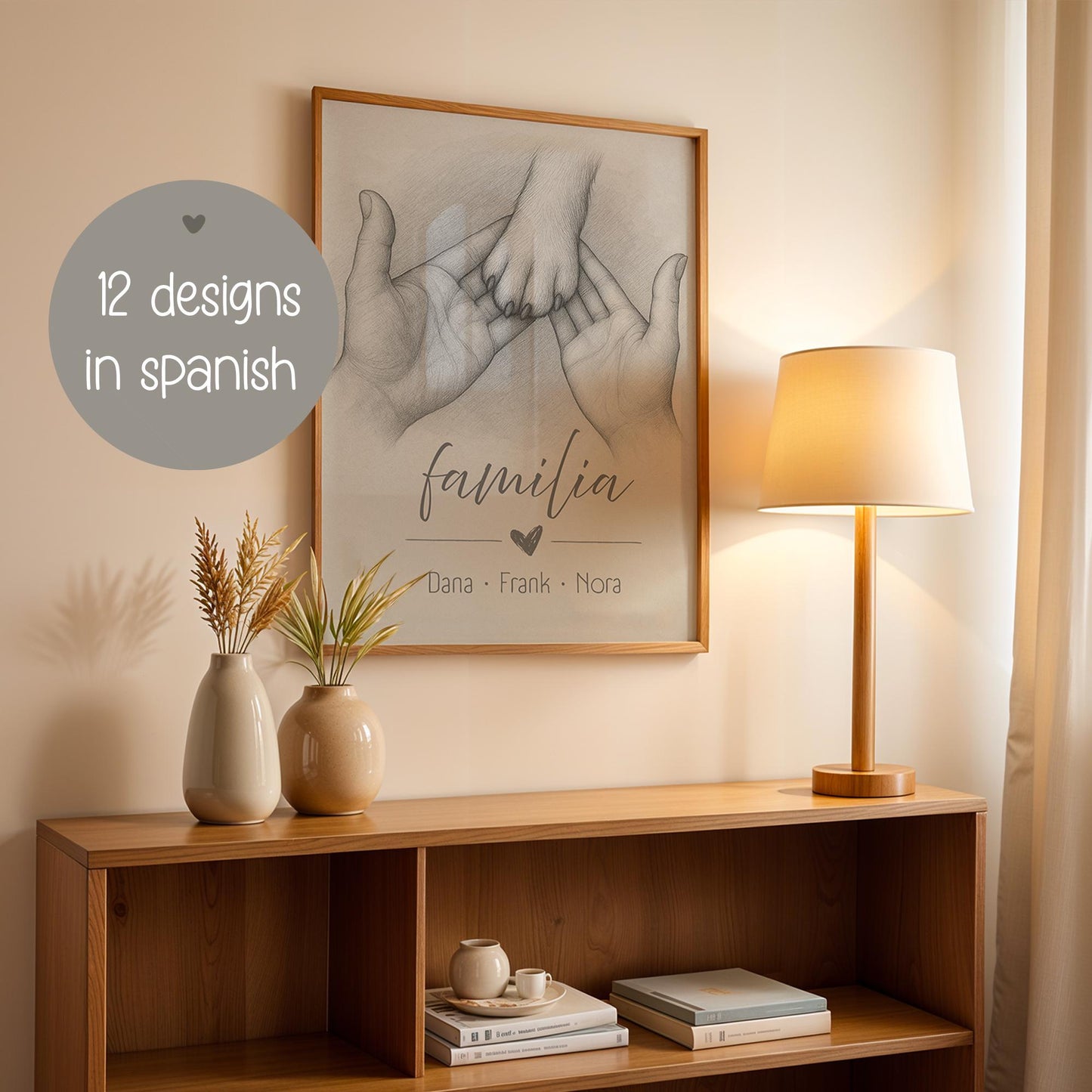 Personalisiertes Familienposter mit Händen – digitales Geschenk für Mama, Papa & Kinder | A4 A3 US Letter | 12 Designs | Canva-Vorlage kleinebuchstaben