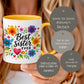 Tassenvorlage 10 oz - 11 oz - 12 oz - 15 oz - Best Sister Ever - Tassenvorlage - Sublimation - PNG - Geschenk - Tasse - Name - Canva kleinebuchstaben