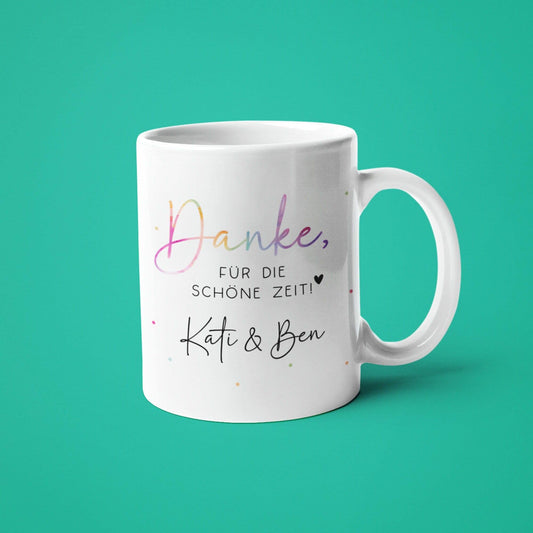 Personalisierte Tasse "Danke für die Schöne Zeit" - Geschenk zum Abschied Kollege Erzieherin Kollegin Freundin Abschiedsgeschenk Jobwechsel  kleinebuchstaben   