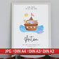Personalisiertes Poster zur Taufe mit eigenen Namen und Taufspruch Arche Noah | Taufposter| Geschenk zur Taufe | Geschenk für Patenkind  kleinebuchstaben   