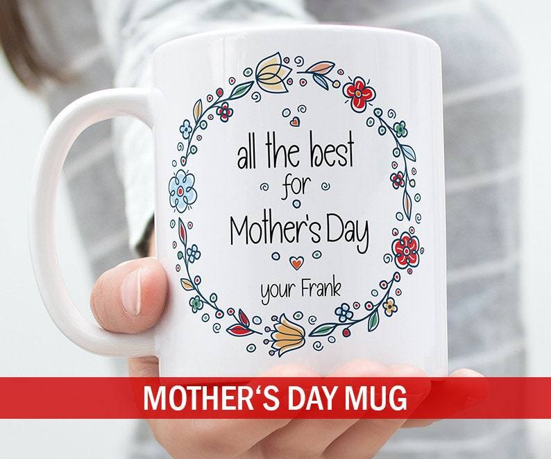 Personalized mug for Mother's Day with your own name - motif: Happy Mother's Day - coffee mug - tea mug - gift for mom  kleinebuchstaben   