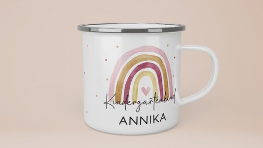 Kindergartenkind Geschenk zum Kindergartenstart Kindergartenkind Tasse Kita Start Tasse Kindergarten Personalisiert Emaille Tasse Becher