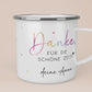 Abschiedsgeschenk Erzieherin Geschenk Abschiedsgeschenk Lehrerin Dankeschön Geschenk Tasse - Danke für die schöne Zeit - Emaille Becher