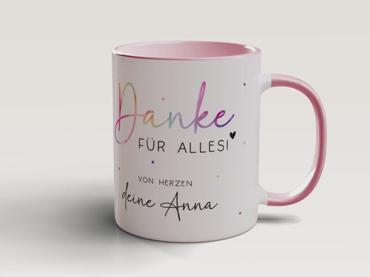 Personalisierte Tasse - Danke für alles -mit eigenen Wunschtext. Kaffee-Tasse Dankeschön-Geschenke Vatertag Muttertag Geburtstag Weihnachten