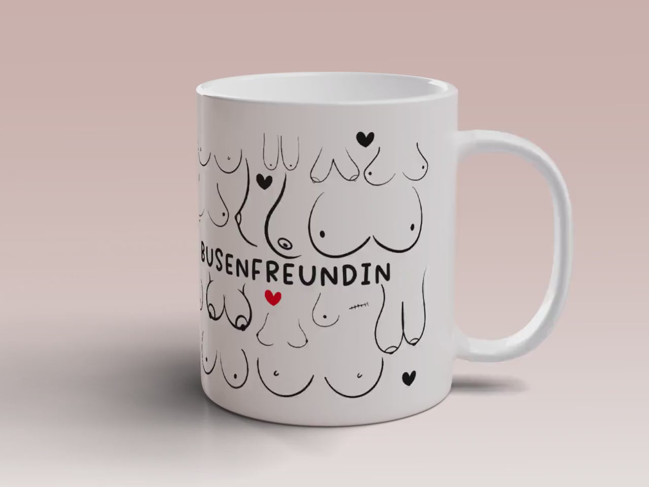 Busenfreundin Tasse Kaffeetasse Teetasse in weiß | Für die beste Freundin - BFF - Muttertag Geschenk - liebste Freundin - mit Namen - 330ml