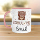 Schulkind 2024 Tasse, personalisierte Kindertasse mit Namen, Einschulungsgeschenk Bär  kleinebuchstaben   