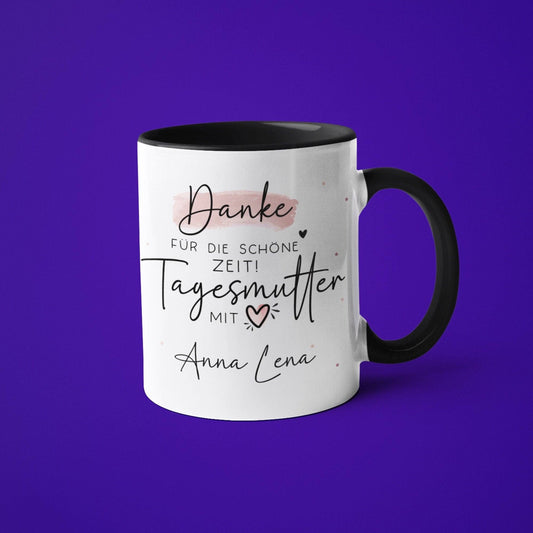 Tasse personalisiert Tagesmutter "Danke für die Schöne Zeit" Tagesmutter mit Herz - Geschenk zum Abschied, Kindergarten, Erzieherin  kleinebuchstaben   