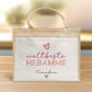 Weltbeste Hebamme Tasche Stoffbeutel - mit Wunschname - Einkaufstasche - Geschenkidee für Geburtsbegleiterin zum Geburtstag - Personalisiert  kleinebuchstaben   